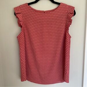 Retro Style Dusty Rose Frill Cap Sleeve Blouse